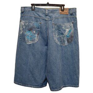 Artful Dodger Jean Shorts Men's 38 Baggy Painted Pockets‎